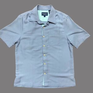 Nat Nast Casual Rayon Blend Button Front Blue Shirt Men's Size Small